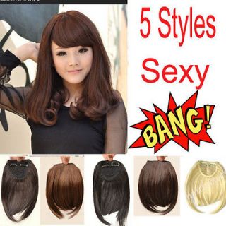 xmas★ Clip In On Front Hair Bangs Fringe Extensions human/Girls