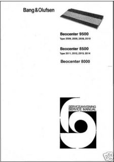 BANG & OLUFSEN BEOCENTER 8000 8500 9500 SERV MANUAL CD