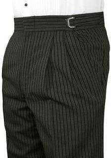30 31 32 Mens Grey Hickory Striped Morning Trousers Victorian Tuxedo