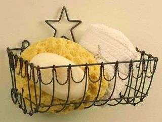 Rustic Country Classic Barn Star Industrial Wire Wall Basket Soap