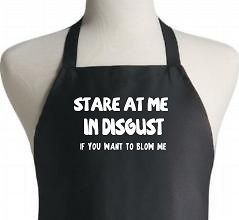Stare At Me In Disgust Rude And Funny Black Barbecue Apron For Men