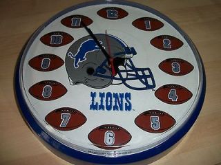 Detroit Lions 13 Wall Clock Battery Operated Made in USA   NfL