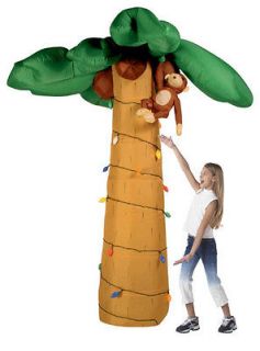 GEMMY AIRBLOWN INFLATABLE PALM TREE with HANGING MONKEY 6 Tall
