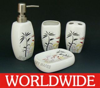 Beautiful 4 Pc set of ceramic bathroom accessories Ck004