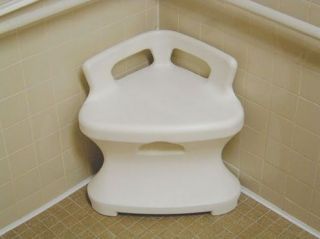 Corner Shower Stall Seat with storage compartment, 300 lb capacity