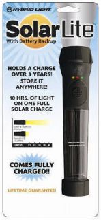 Hyrbid Solar Flashlight w/ Battery Backup LED, Waterproof, 40 Lumens