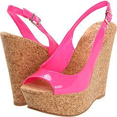 Jessica Simpson Amande Neon Pink Wedge Platform Sandal Shoes Multiple
