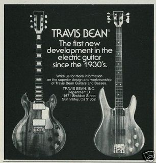 1977 TRAVIS BEAN Guitars & Basses First New Development Since 1930s