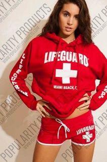 Officially Licensed Lifeguard Hoodie Sweatshirt   Red, White, Namedrop