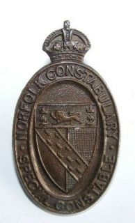 Norfolk Police Constabulary Special Constable Oval Bronze Badge