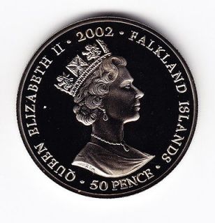2002 Falkland Islands The Golden Jubilee Uncirculated 50p Crown