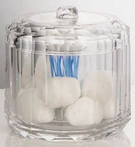 Acrylic Cotton Ball and Swab Organizer Bathroom Vanity Organizer