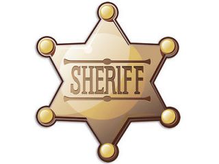 4x4 in Sheriff Badge Shaped Sticker  decal fun funny police kids cute