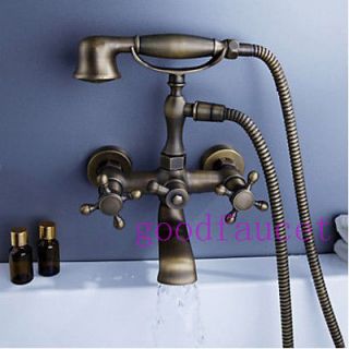 Antique Bronze Clawfoot Bathtub Faucet w/telephone Spray Wall Mounted