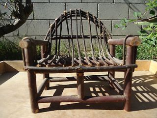 Rustic Miniature Brown Twig Chair Bench Fairy Doll Bear Branch Log arc