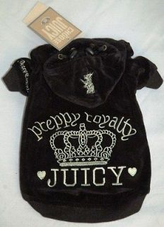 Juicy Couture Black Velour Dog Clothes Hoodie