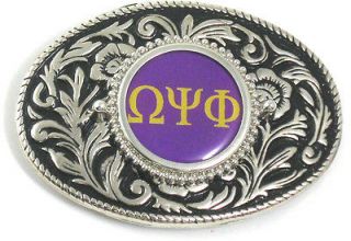 Omega Psi Phi 3 Letter Large Oval Belt Buckle
