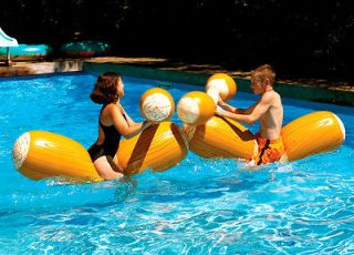 9084 Inflatable Swimming Pool Log Joust Floating Fun Toy Set Battle