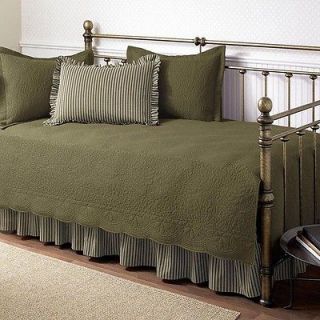 Trellis Aloe 5 piece Daybed Cover Set Quilt Bedskirt Quilted Shams