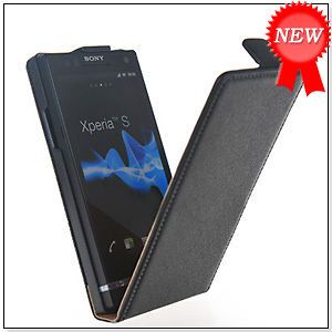 COW SKIN LEATHER FLIP POUCH CASE COVER FOR SONY XPERIA S ARC HD LT26i