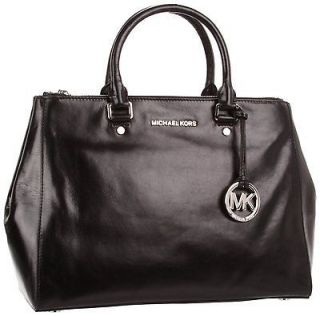 MICHAEL KORS Black Bedford Large Dressy Tote with Silver Hardware