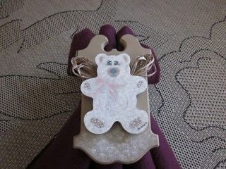 Toll Painted Angel Bear Quilt Holder with Fleece Blanket