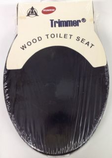 BLACK HARD WOOD ELONGATED TOILET SEAT M 70E