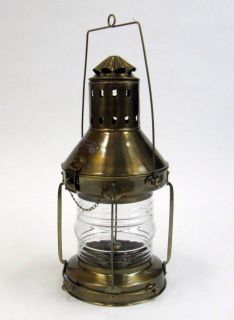 LANTERN ~ ANTIQUE BRASS ANCHOR LAMP ~ NAUTICAL ~ PIRATE ~ BOAT LAMP