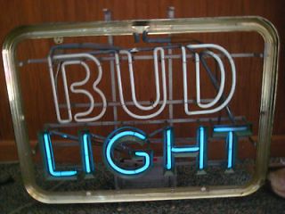 Vintage Budweiser Light Neon Beer Sign For Repair