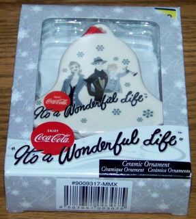  COLA ITS A WONDERFUL LIFE HANDCRAFTED BELL SHAPE CERAMIC ORNAMENT