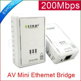 Wireless Network Adapter 200Mbps Home plug AV Mini Ethernet Bridge PLC