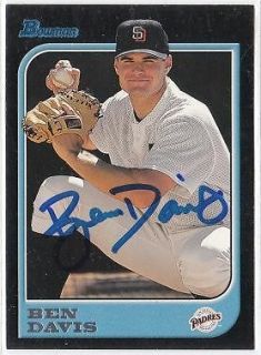 BEN DAVIS Autographed Signed 1997 Bowman card NR MT San Diego Padres