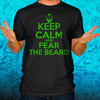 Keep Calm and Fear The Beard James Harden Funny Slogan Black Tee T
