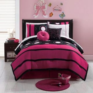 New Girls 10pc Amber Bed in a Bag Black/Fuchsia/ White