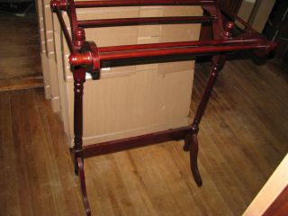 EUC Rosewood Wooden Stained Quilt Quilters Rack Stand Display 5 bar