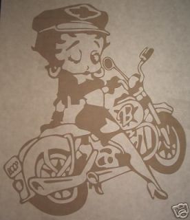 Betty Boop on Harley Motorcycle Car Truck Vinyl Decal