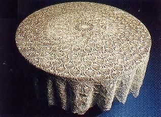 Finest Indian Crotchet Lace Table Cloth Round 60 inch , Hand Made