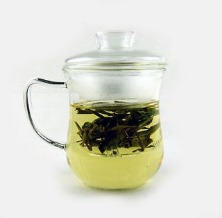 Glass Cup with Glass Strainer and Lid for Loose Leaf Teas   300ml