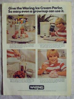 Magazine Advertisement Page Waring Ice Cream Parlor Maker Vintage Ad