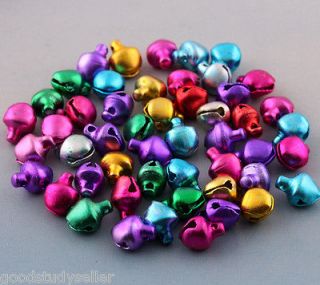 200 pcs Colorful jingle Christmas bells loose beads charms jewelry