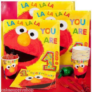 STREET ELMO 1ST FIRST BIRTHDAY PARTY SUPPLIES PLATES CUPS NAPKINS NEW
