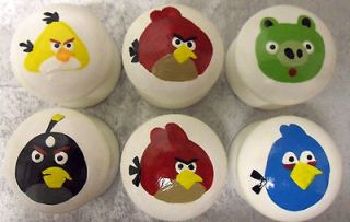 Hand painted childrens Angry Birds door   drawer kids knobs pulls
