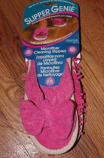 SLIPPER GENIE WITH BOW PINK MICROFIBER CLEANING SHOE