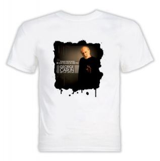 George Carlin comedian tribute 7 words white t shirt