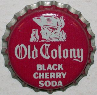 Rare soda pop bottle cap OLD COLONY BLACK CHERRY colonial man picture