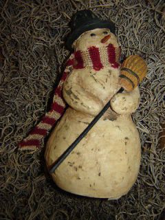 Sm Snowman Fabric Scarf & Broom Tree Topper Christmas Tree
