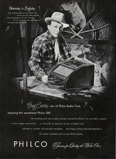 1947 ad Bing Crosby Philco Record player ad vintage Print