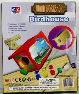 New Wood Bird House Kit Craft Set Kids Activity Kit Workshop Lots of