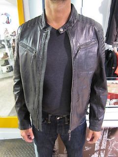 Mens Grey Leather Jacket. Gipsy Chester 100% Genuine Lambskin