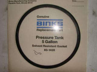 Binks 5 Gallon Replacement Gasket 83 1420 **NEW**
